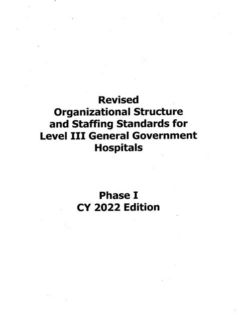 Revised Organizational Structure and Staffing Standards for Government .